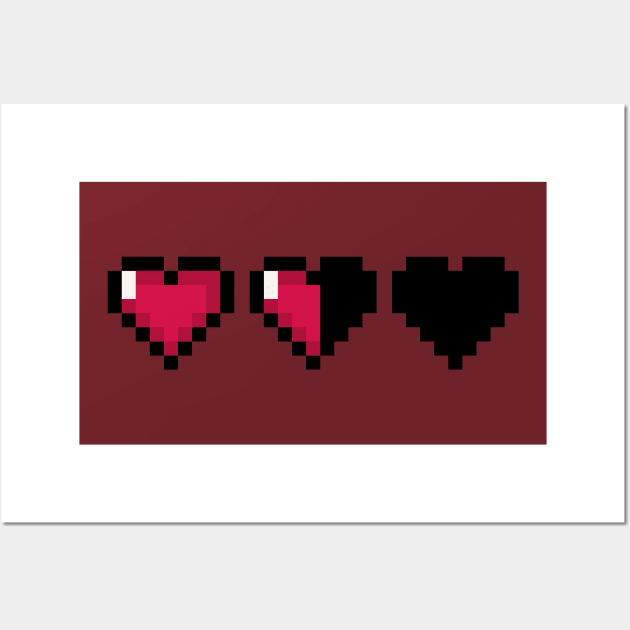 Video Game Hearts – Half Health Wall Art by ExtraMedium